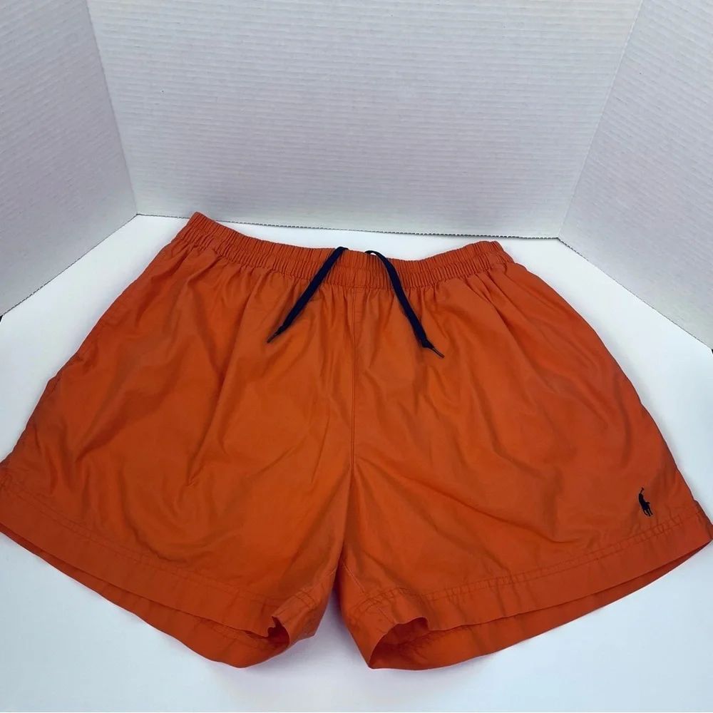 Polo Ralph Lauren Men's 100% Cotton Mesh Lined Drawstring Swim Trunks Size L